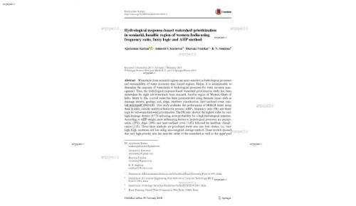 Hydrological response‑based watershed prioritization in semiarid, basaltic region of western India using frequency ratio, fuzzy logic and AHP method